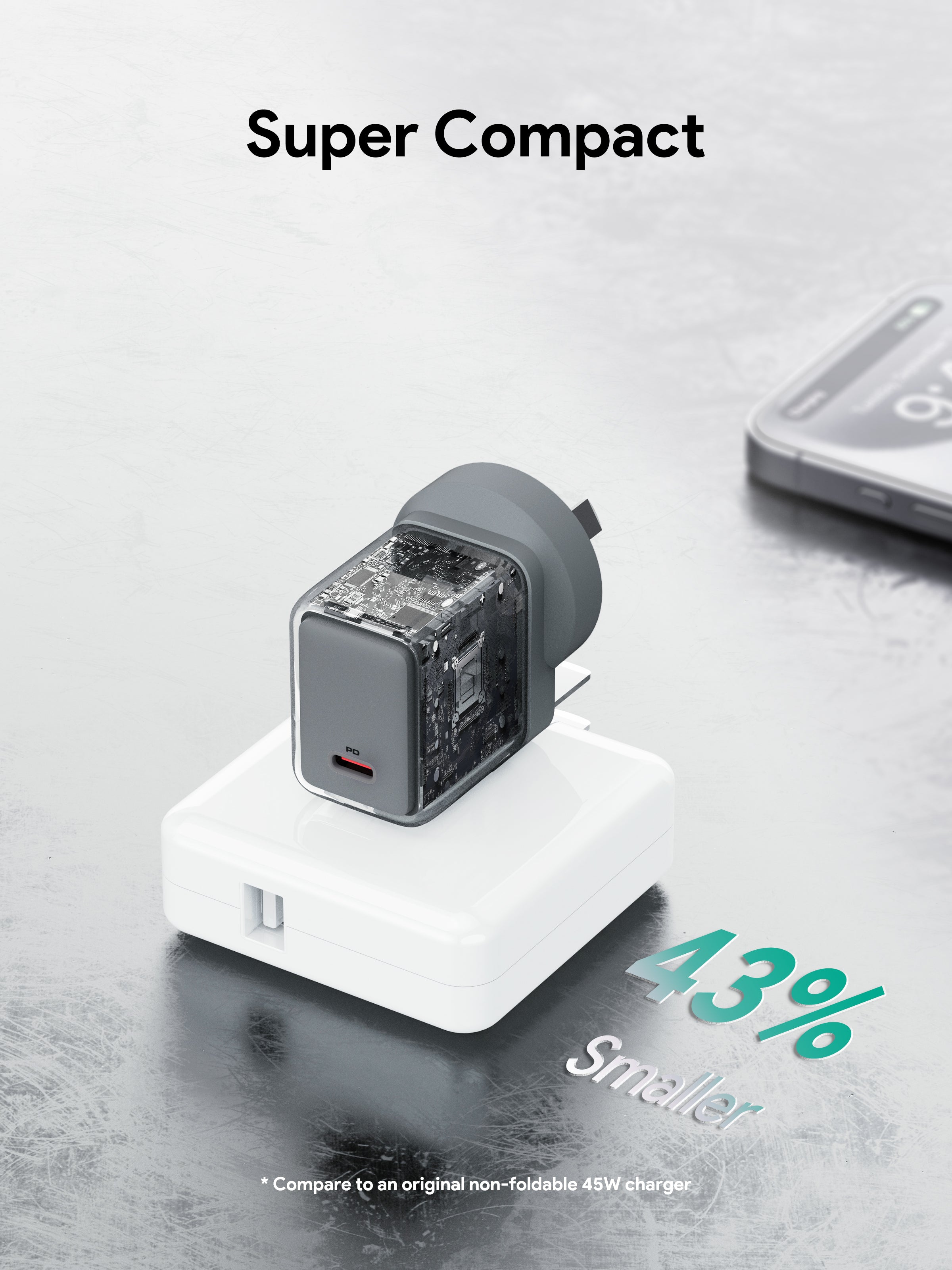 AUKEY PA-C2 Comet 45W PD Fast Wall Charger GaN USB-C