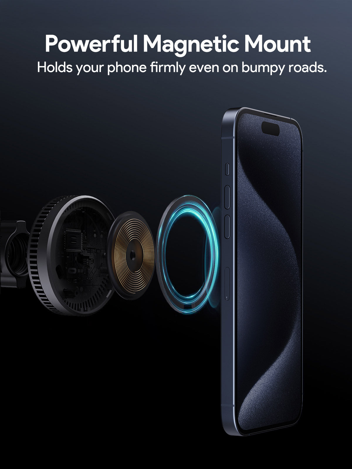 AUKEY HD-MC13A MagFusion Dash Pro Qi2 Active Cooling Wireless Charging Phone Mount