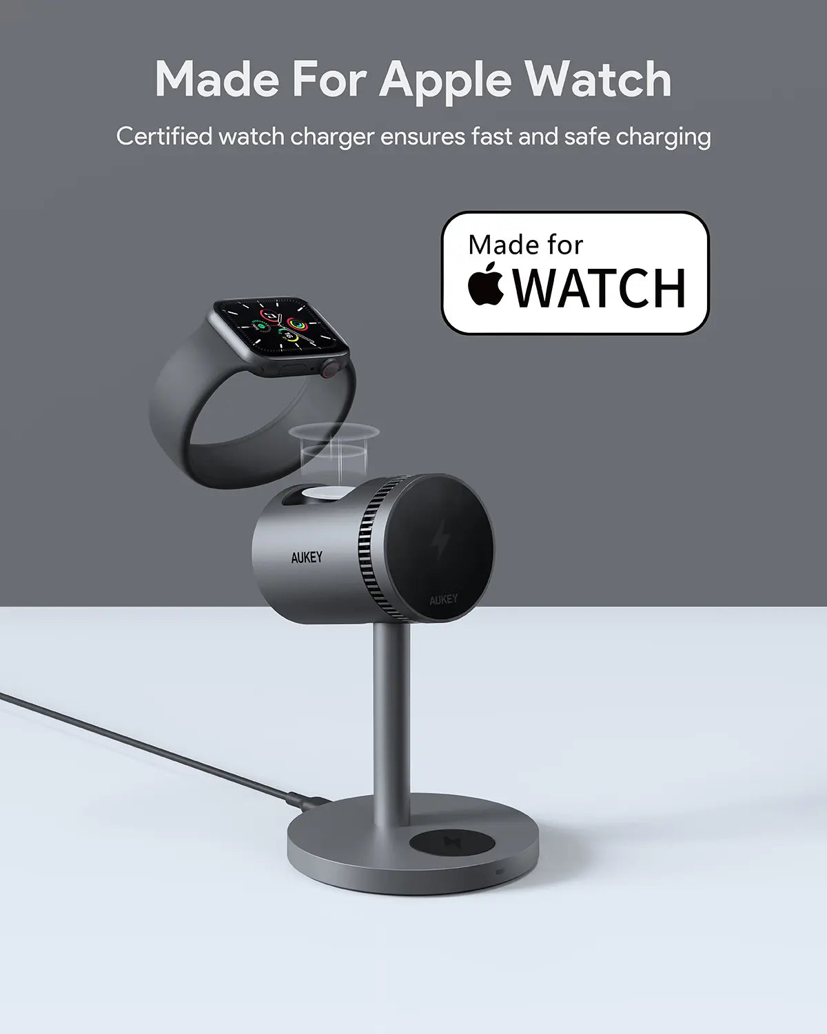 AUKEY LC-MC311A MagFusion 3-in-1 Pro Qi2 Active Cooling Wireless Charging Station with Active Cooling