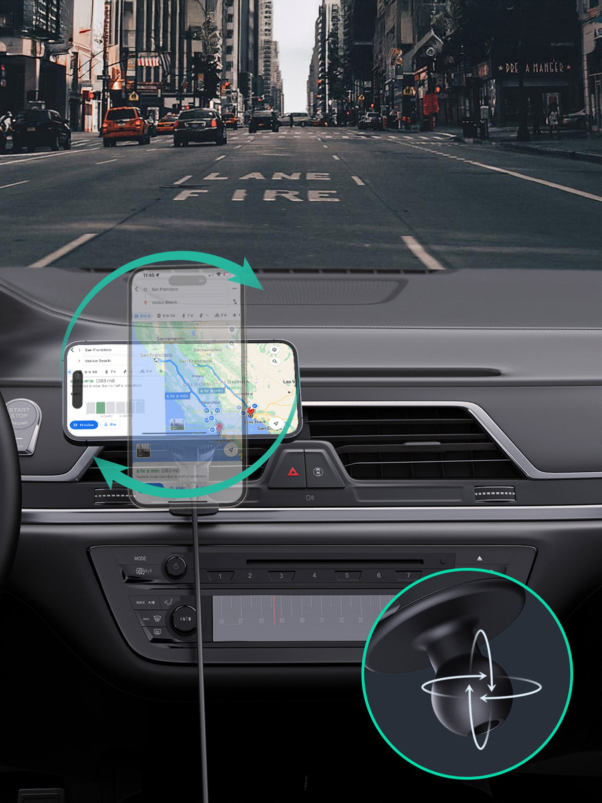 AUKEY HD-MC13A MagFusion Dash Pro Qi2 Active Cooling Wireless Charging Phone Mount