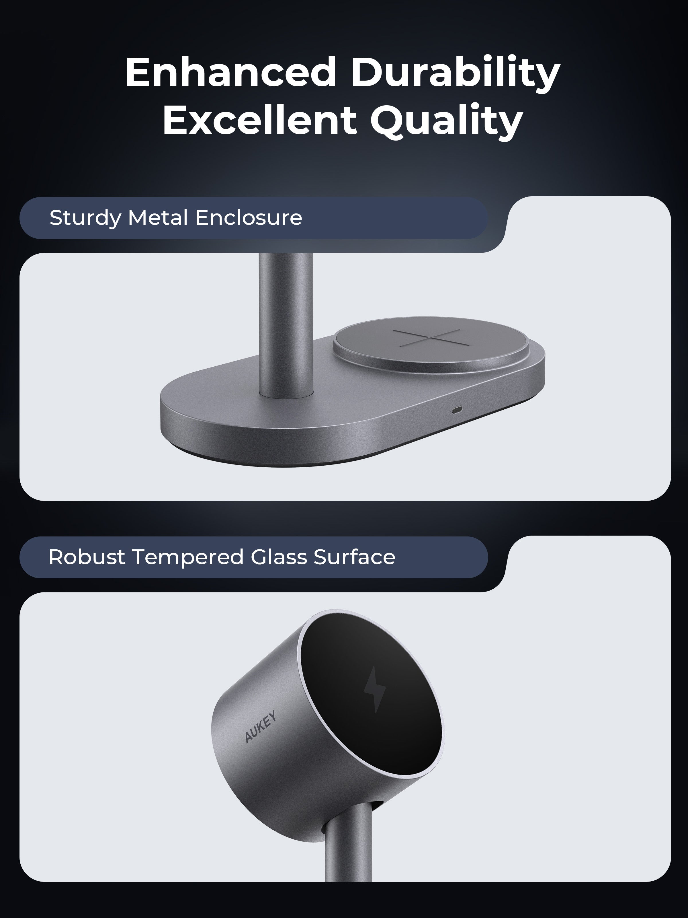 AUKEY LC-MC213 Qi2.2 MagFusion 2X 2-in-1 Magnetic Wireless Charger