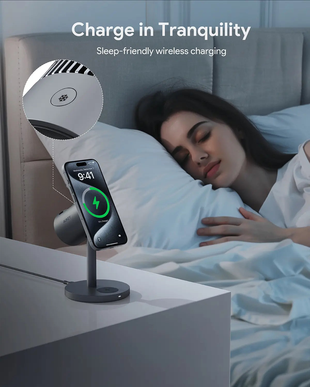 AUKEY LC-MC311A MagFusion 3-in-1 Pro Qi2 Active Cooling Wireless Charging Station with Active Cooling