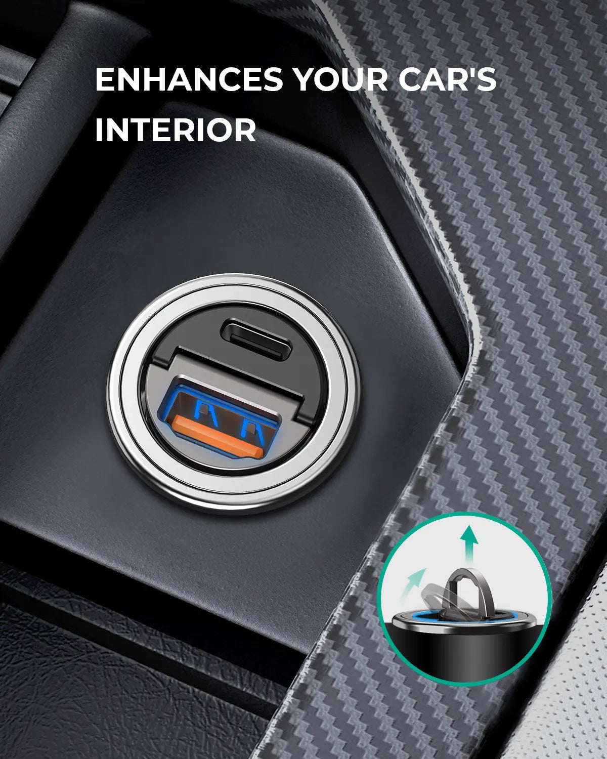 Aukey Nano Car Charger Dual port 30W (CC-A3)