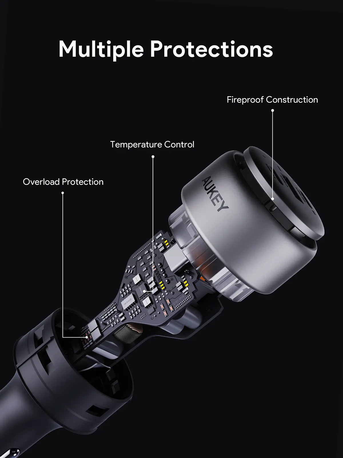 Aukey Pathfinder Mix 3 Car Charger 100W (CC-P3)