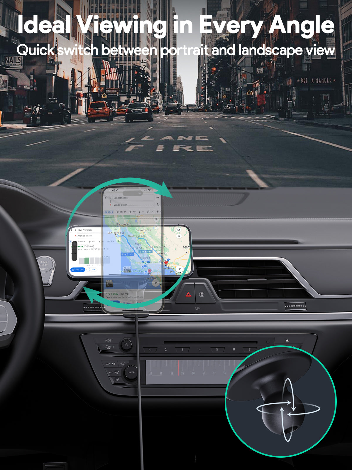 AUKEY HD-MC13AP MagFusion Dash Pro Plus Qi2.2 Active Cooling Wireless Charging Phone Mount