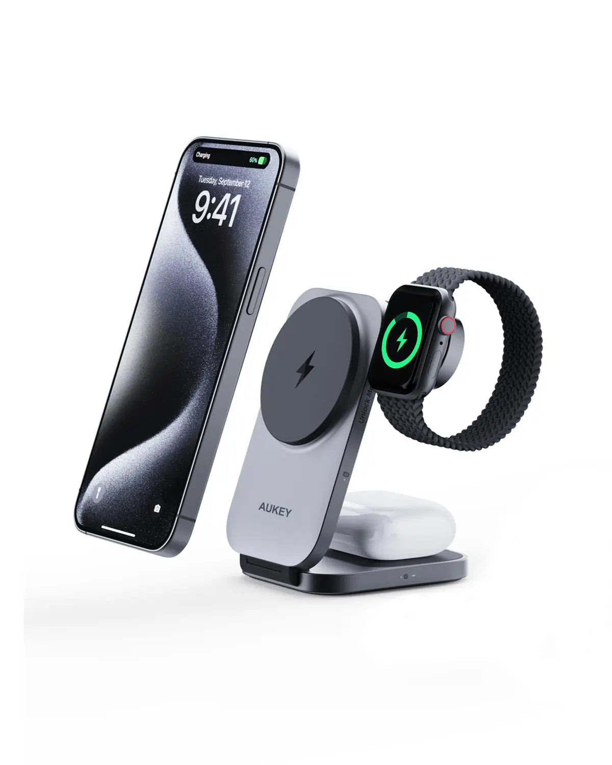 Aukey 3 in 1 Foldable Travel Wireless Charger (LC-MC312)