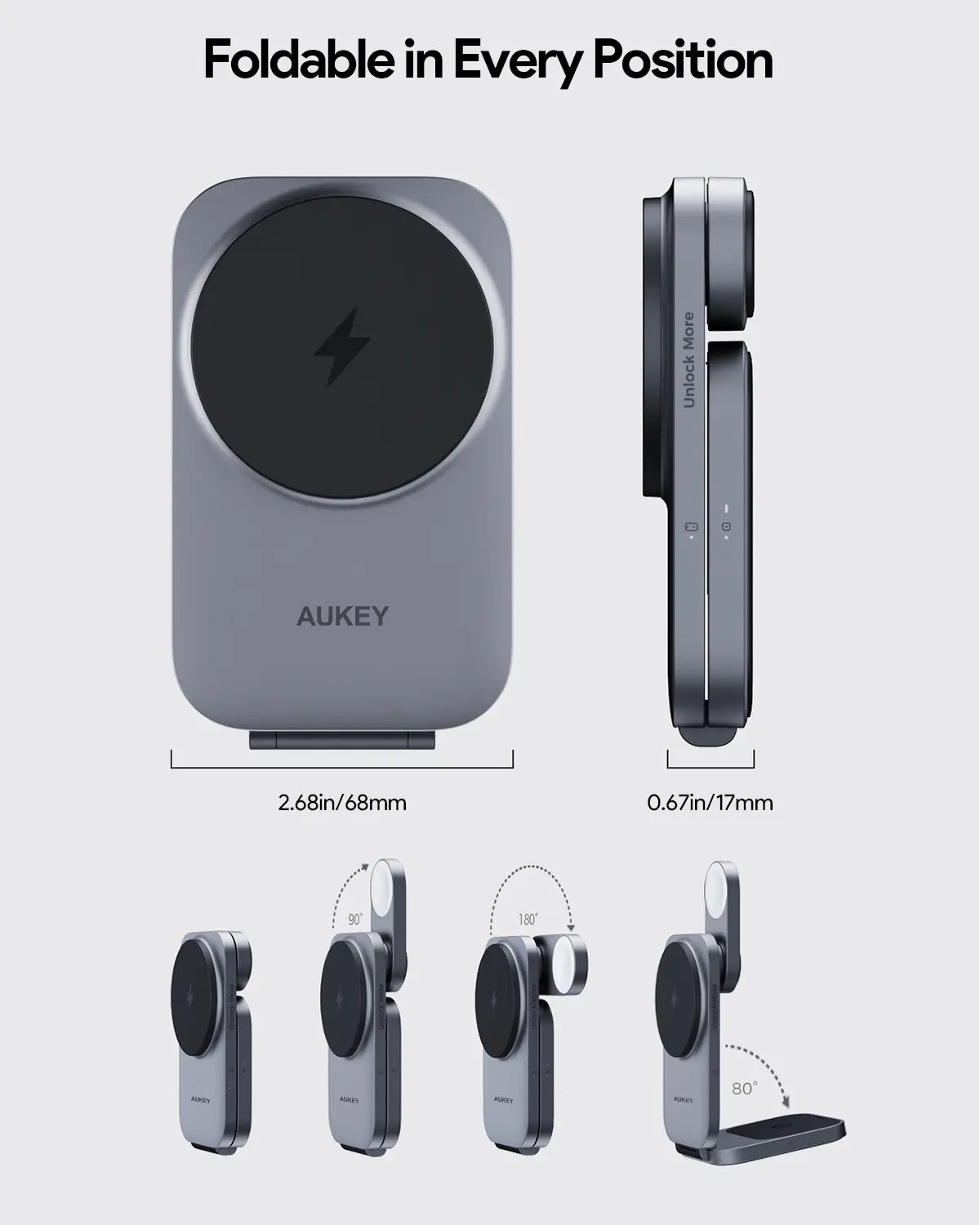 Aukey 3 in 1 Foldable Travel Wireless Charger (LC-MC312)