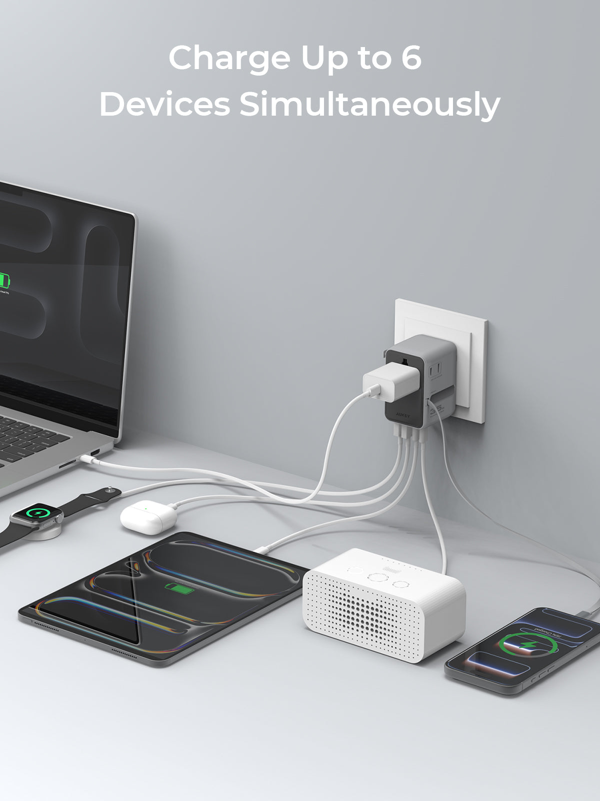 AUKEY PA-TA12 Globe 35W GaN Universal Adapter with Retractable Cable