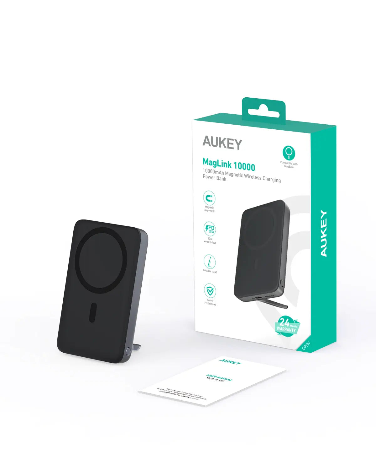 AUKEY PB-MS02 Maglink Power Bank Wireless Charger 30W 10000mAh