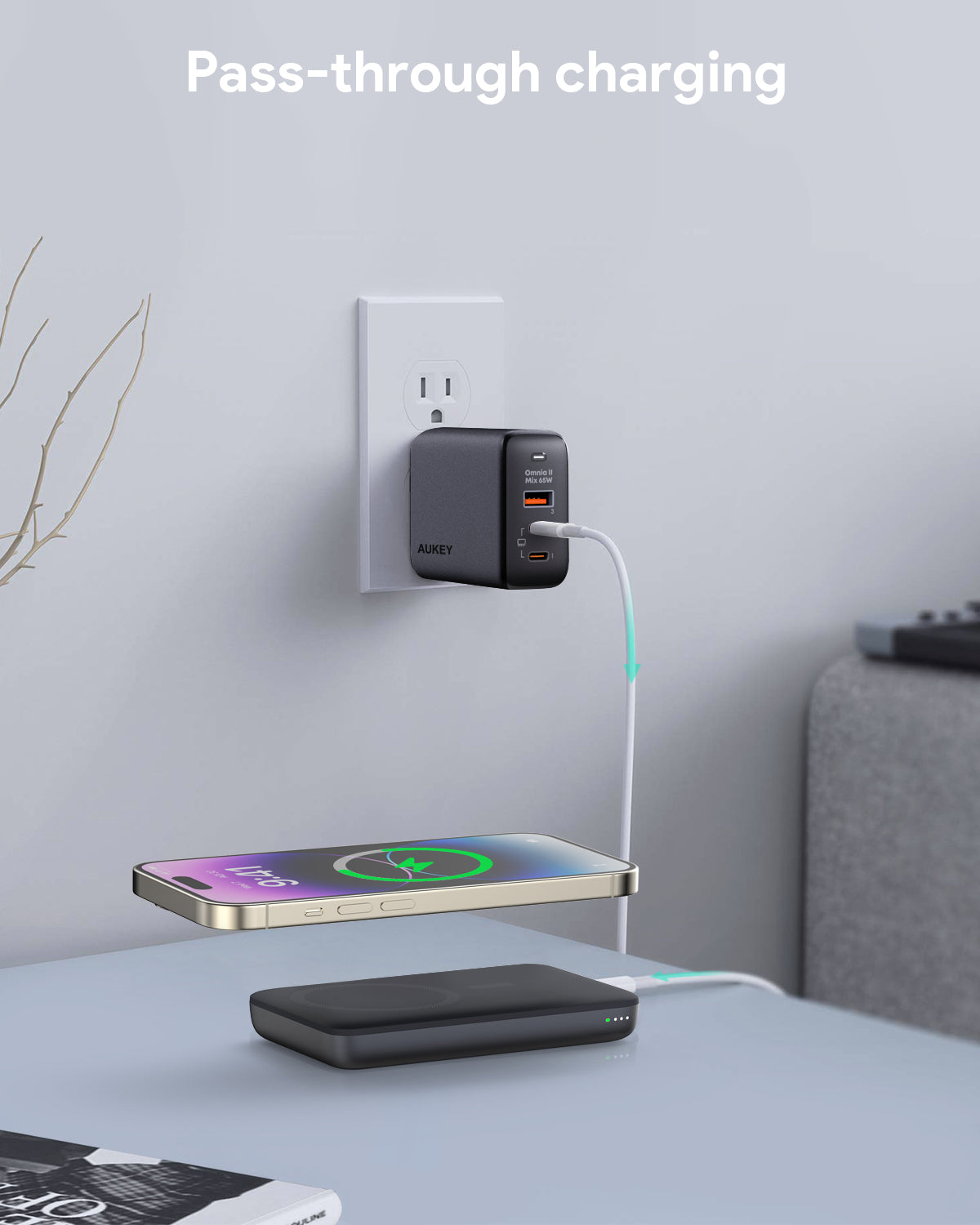 AUKEY PB-MS05 MagFusion 6700mAh Magnetic Wireless Charging Power Bank