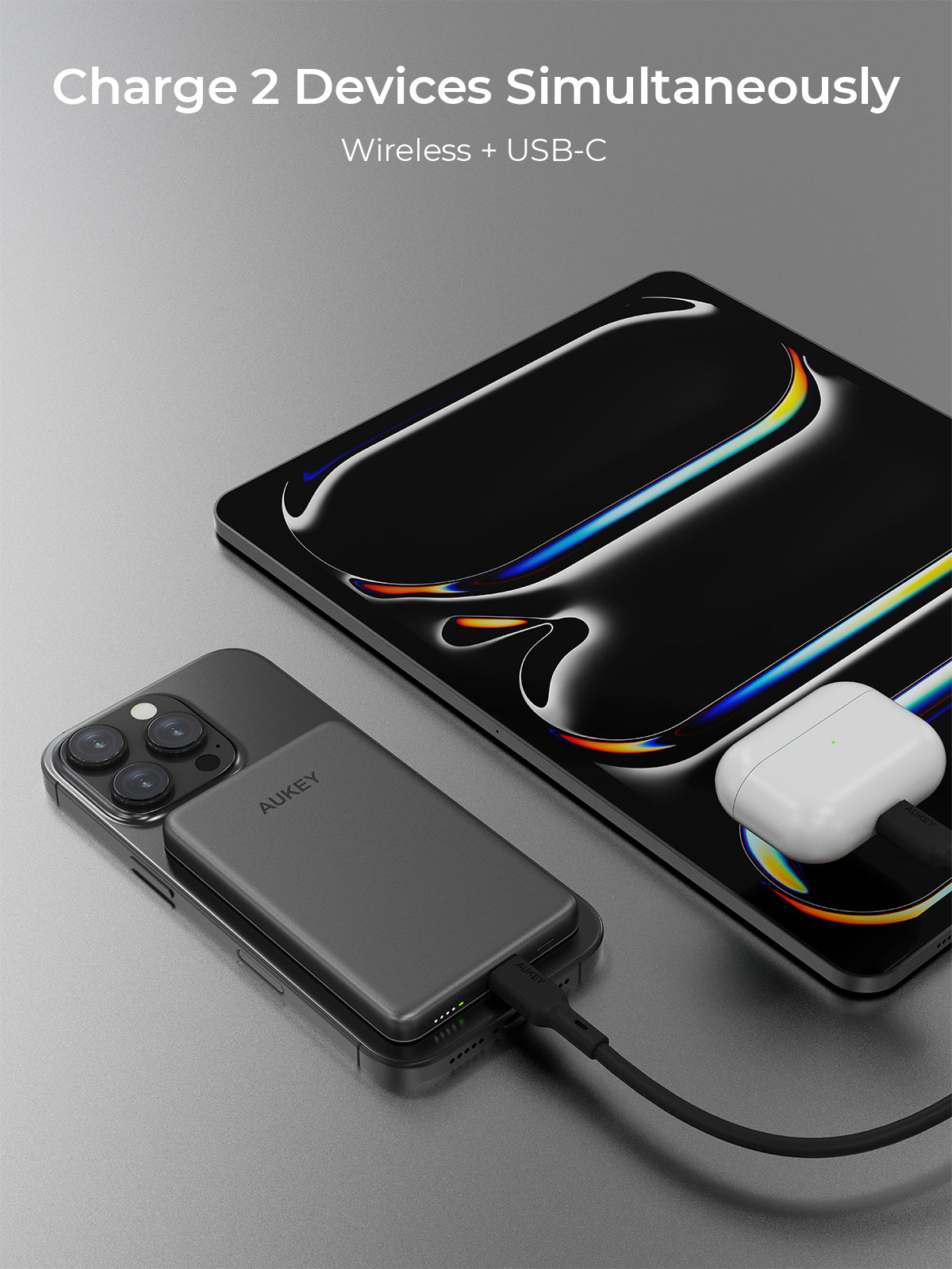 AUKEY PB-MS07 MagFusion M Qi2 5000mAh Magnetic Wireless Power Bank