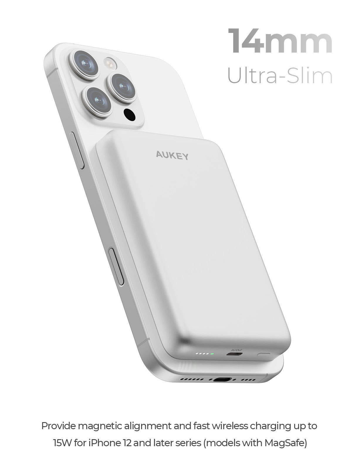 AUKEY PB-MS08 MagFusion M 10000 Magnetic Wireless Power Bank