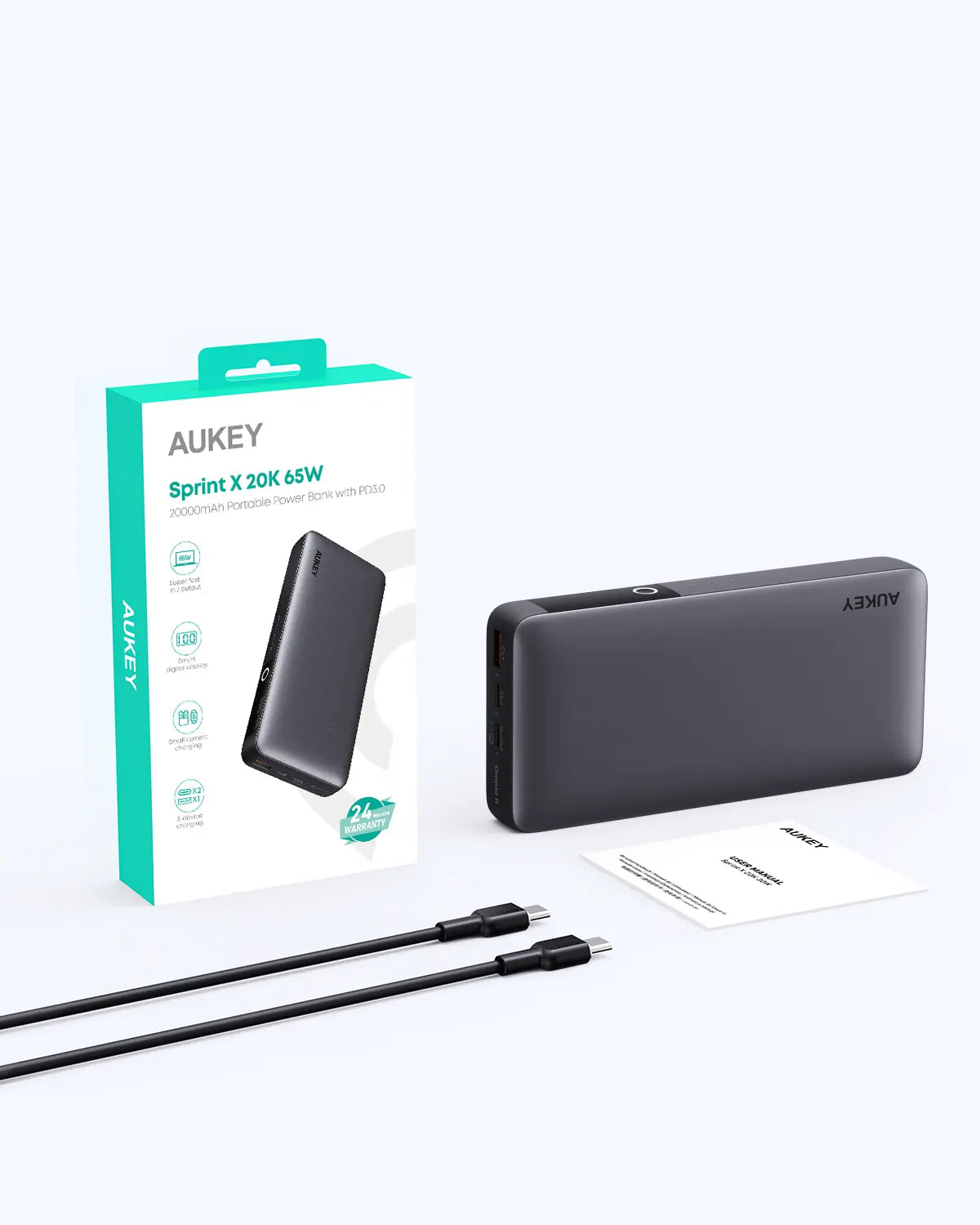 Aukey Sprint X Power Bank 65W 20,000mAh (PB-Y43)