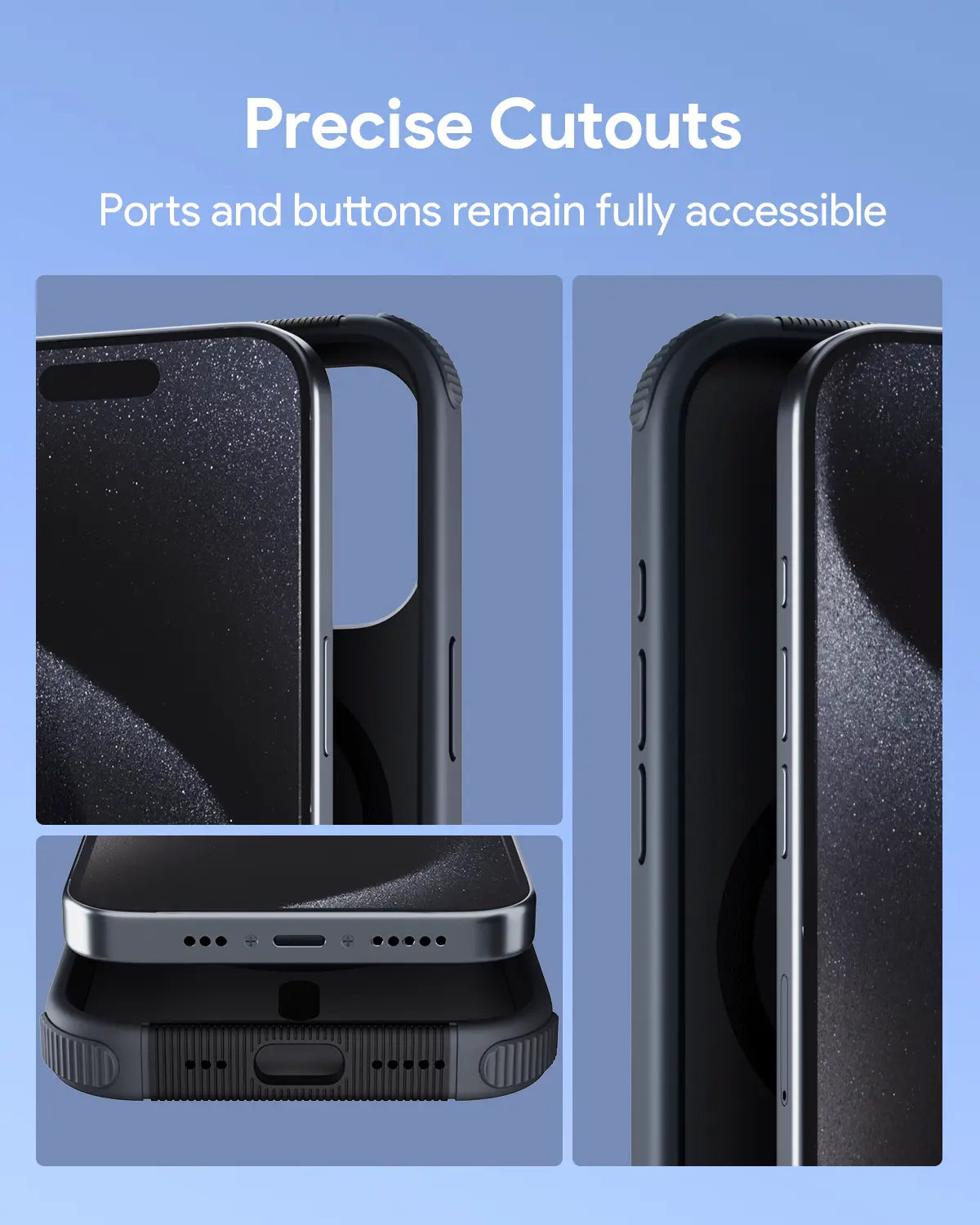 Aukey Urban Guard Elite Magnetic Hard-Shell iPhone 15 Pro Phone Case - Dark Gray (UG10)