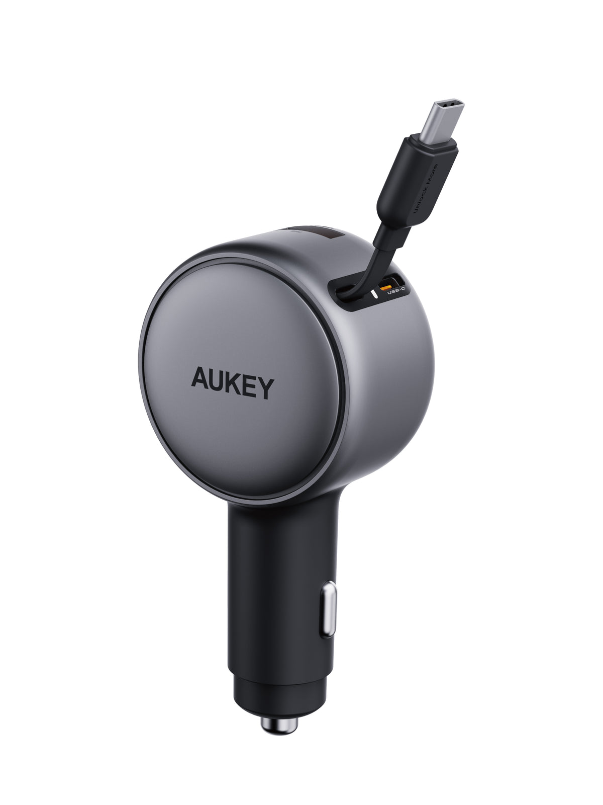 AUKEY Pathfinder Reel 67W Fast Car Charger with Built-in Retractable USB-C Cable – CC-P5
