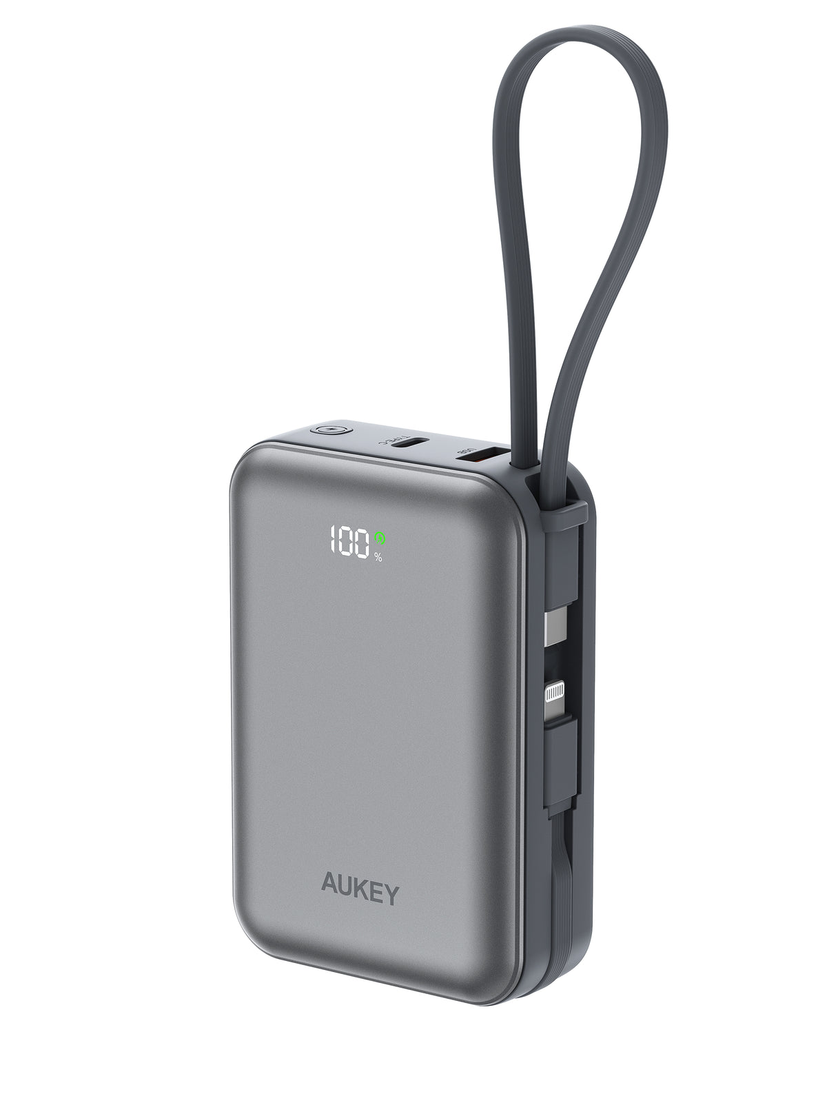 AUKEY Swivel Mini L 20000 35W 20000mAh CCC Certified Power Bank with Built-in USB-C and Lightning Cables - PB-Y92L