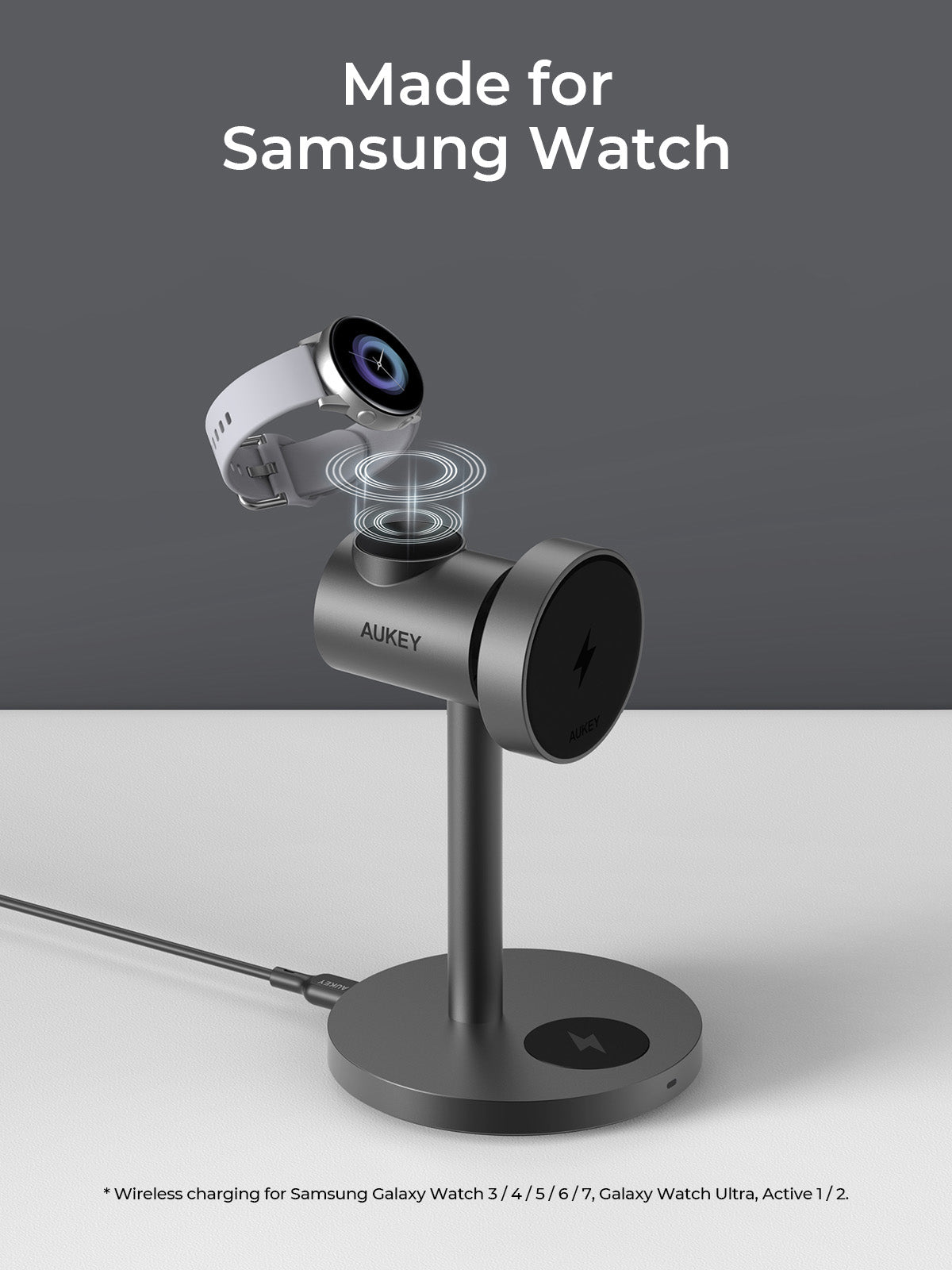 Aukey MagFusion 3-in-1 G Qi2 Magnetic Fast Wireless Charging Station for Samsung (LC-MC311G)