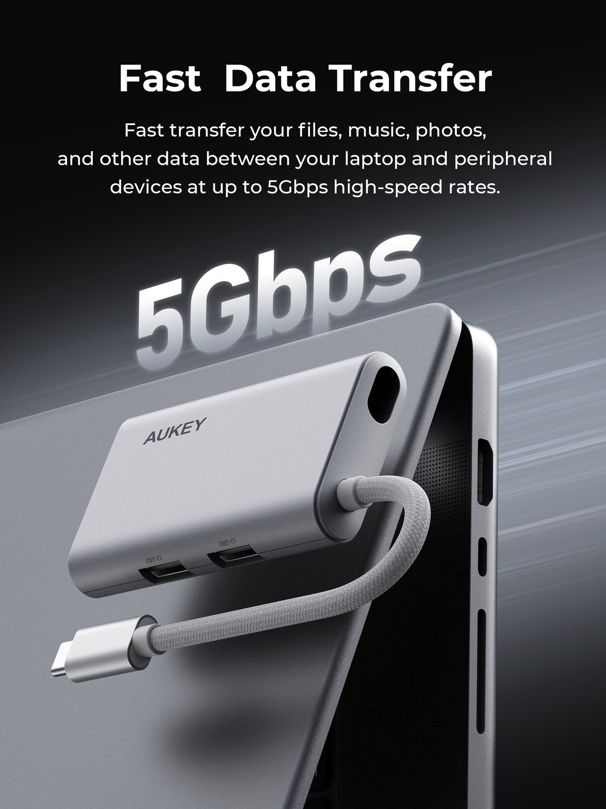AUKEY UH-CUH06 OfficeDok 5-in-1 USB-C Hub with 4K HDMI & 100W Power Delivery