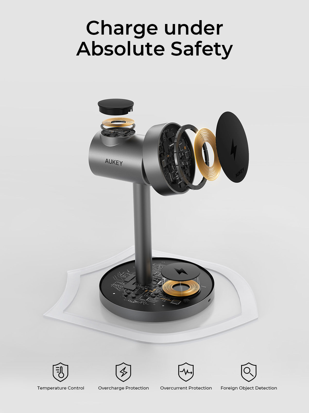 Aukey MagFusion 3-in-1 G Qi2 Magnetic Fast Wireless Charging Station for Samsung (LC-MC311G)