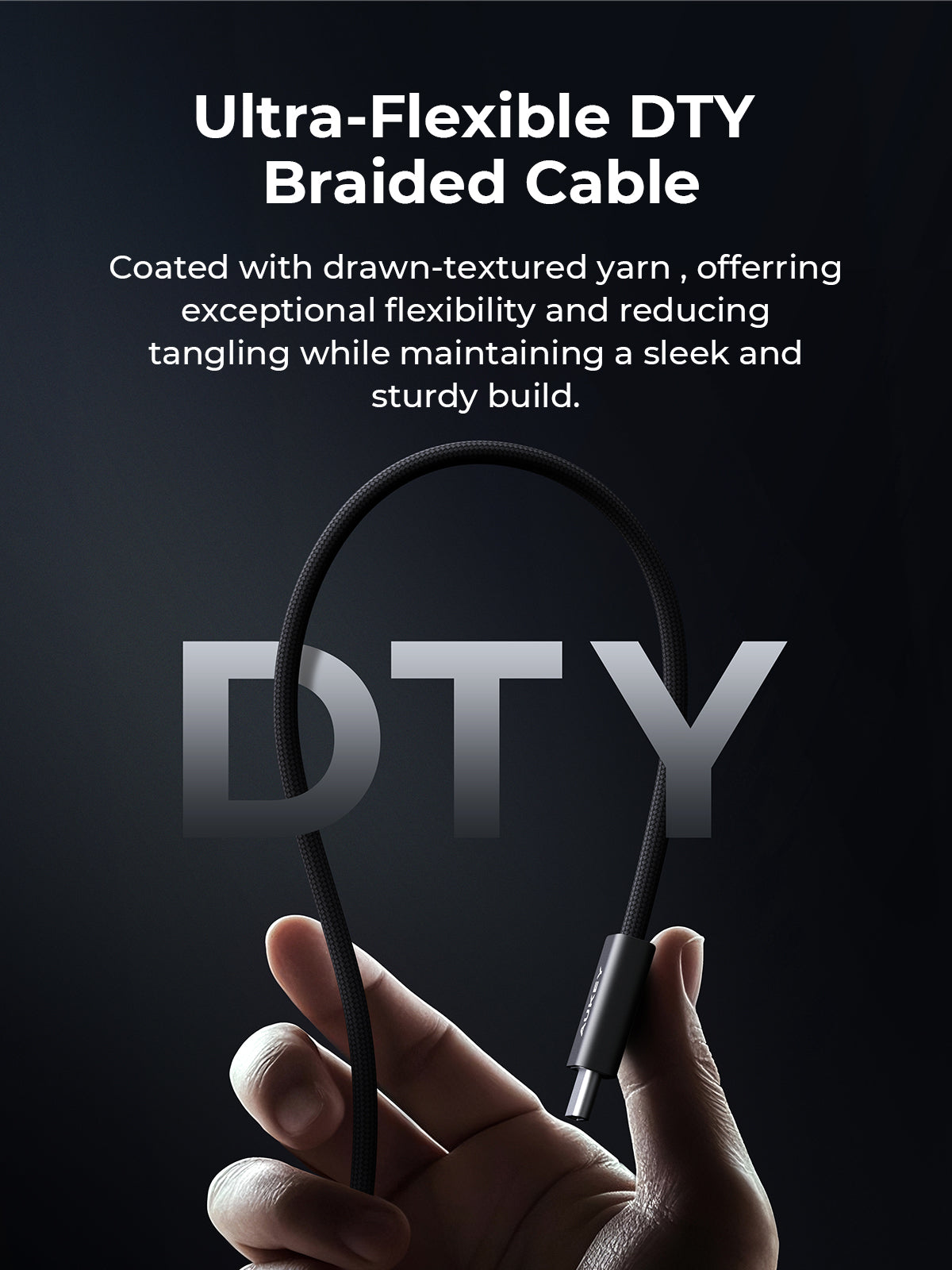 AUKEY CB-DCC061 Circlet Blink 0.5m 60W DTY Braided USB-C to C Cable