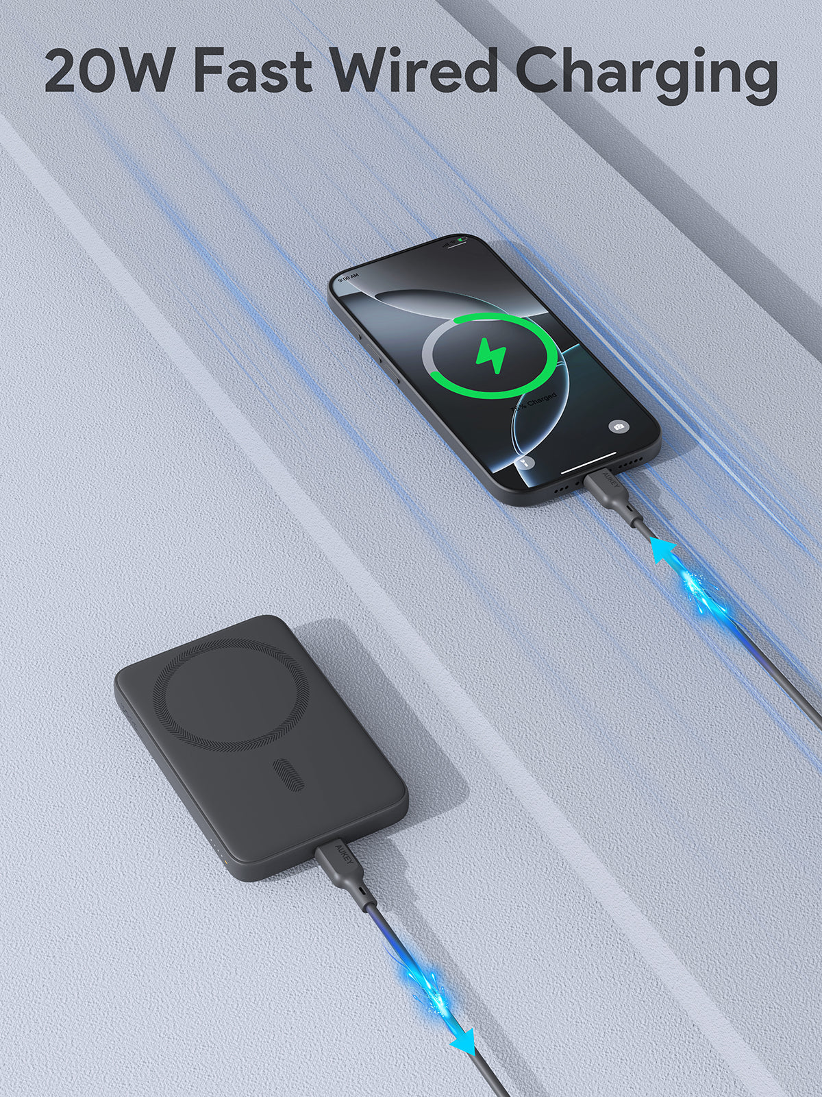AUKEY PB-MS03 MagFusion Slim 5000 Magnetic Wireless Charging Power Bank