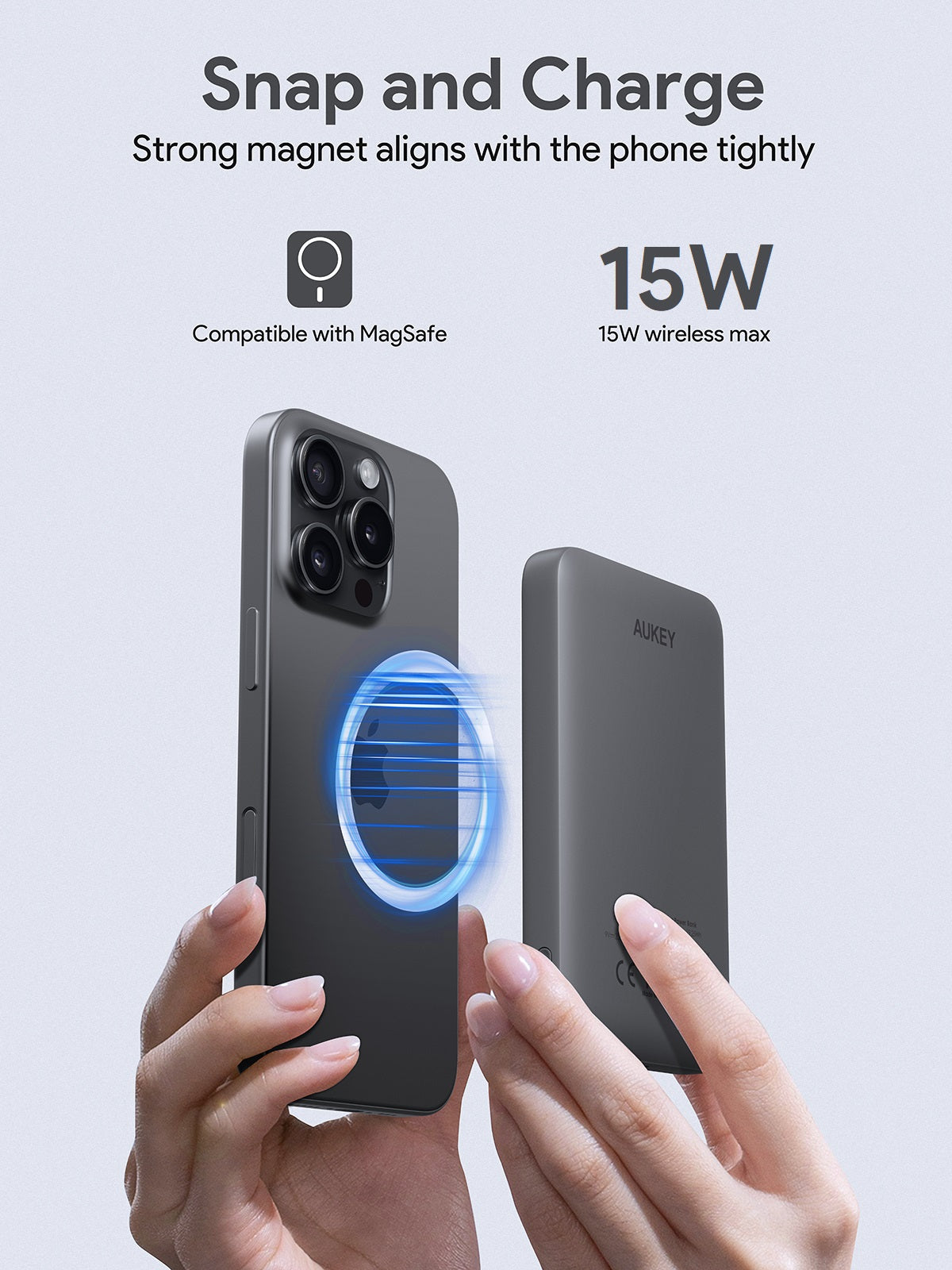 AUKEY PB-MS03 MagFusion Slim 5000 Magnetic Wireless Charging Power Bank