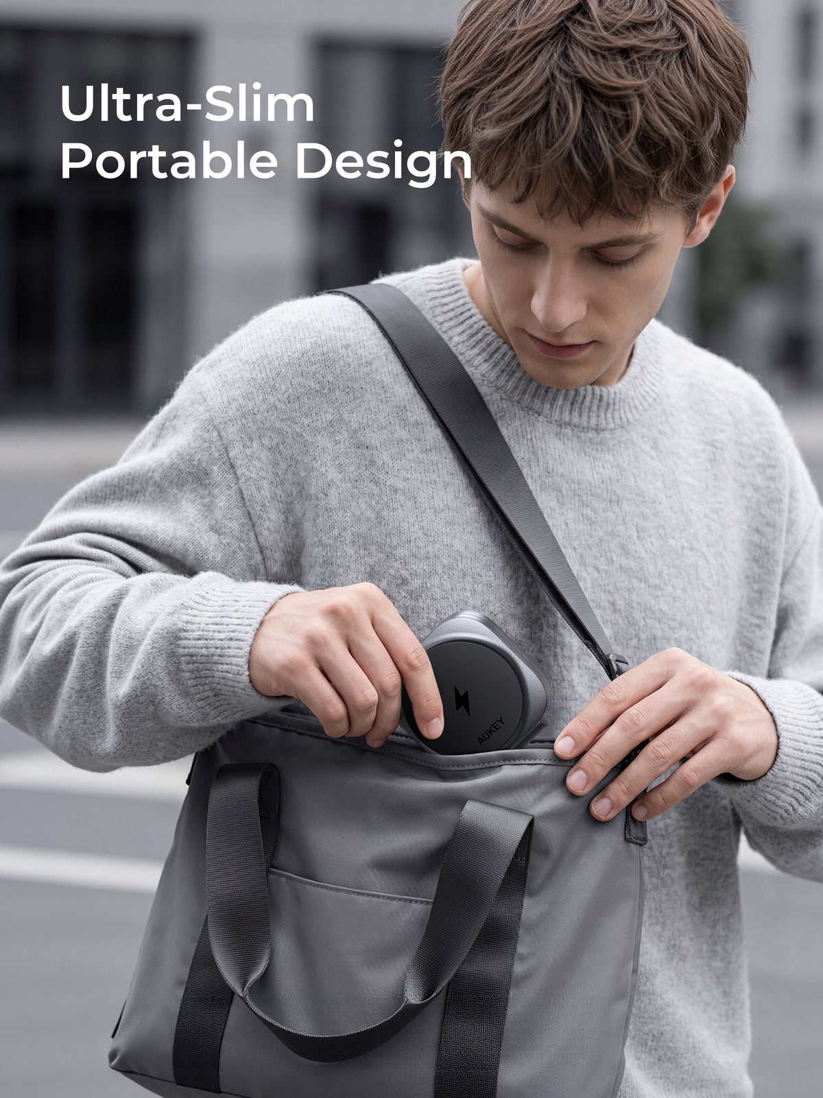 AUKEY MagFusion L Plus Qi2.2 25W foldable 2-in-1 magnetic wireless charger, MagSafe compatible - LC-MC211P