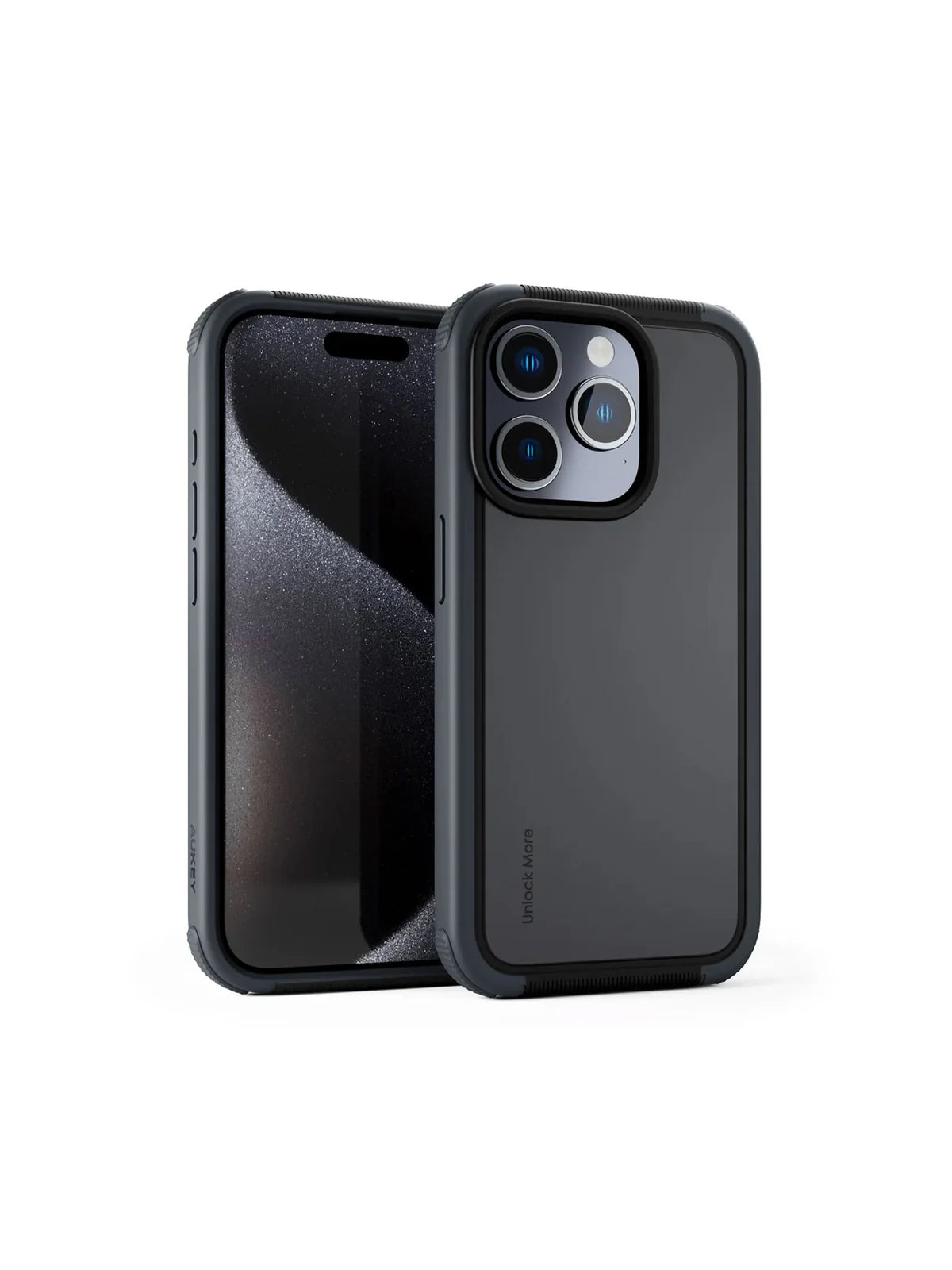 Aukey Urban Guard Elite Magnetic Hard-Shell iPhone 15 Pro Phone Case - Dark Gray (UG10)