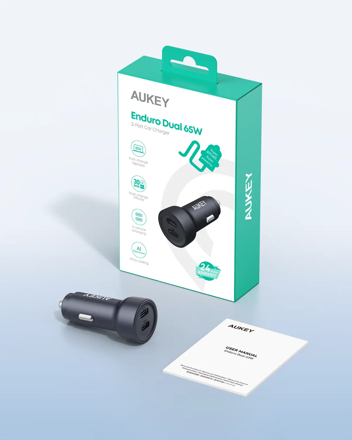 Aukey Car Charger Dual port 65W (CC-Y23)