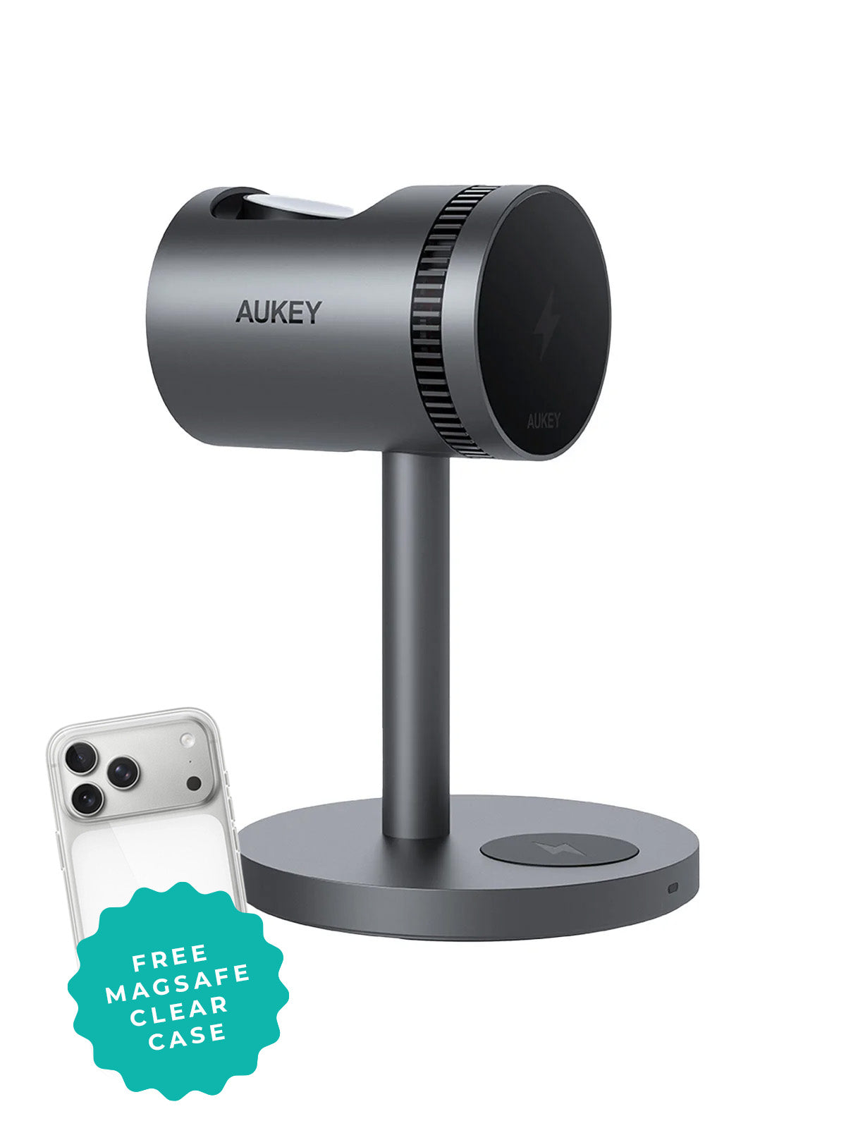 AUKEY MagFusion 3-in-1 Pro Qi2 15W Wireless Charging Station with Active Cooling for iPhone – LC-MC311A