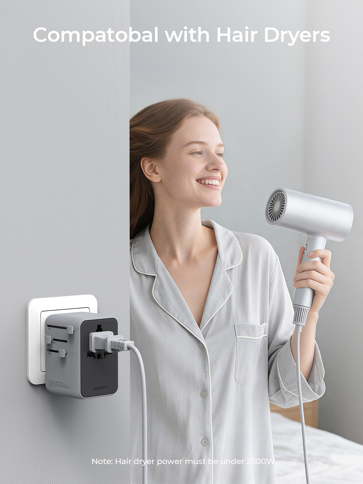 AUKEY PA-TA12 Globe 35W GaN Universal Adapter with Retractable Cable