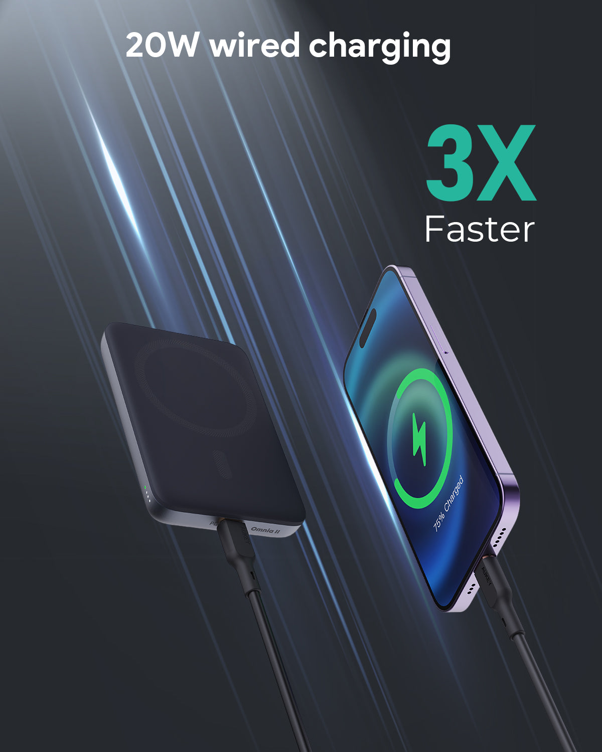 AUKEY PB-MS05 MagFusion 6700mAh Magnetic Wireless Charging Power Bank