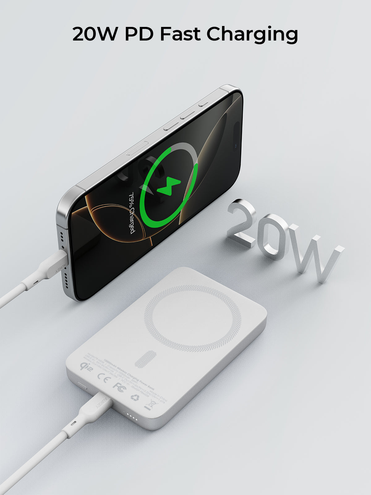 AUKEY PB-MS08 MagFusion M 10000 Magnetic Wireless Power Bank