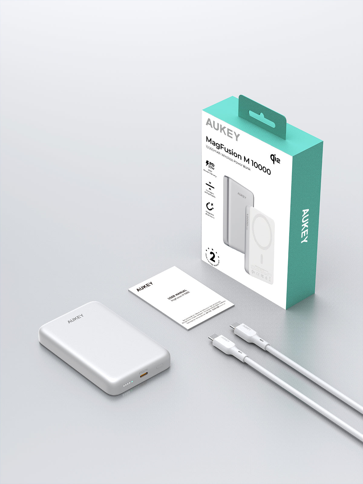 AUKEY PB-MS08 MagFusion M 10000 Magnetic Wireless Power Bank