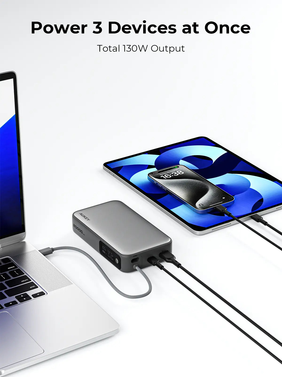 Power Bank with built in USB C Cable