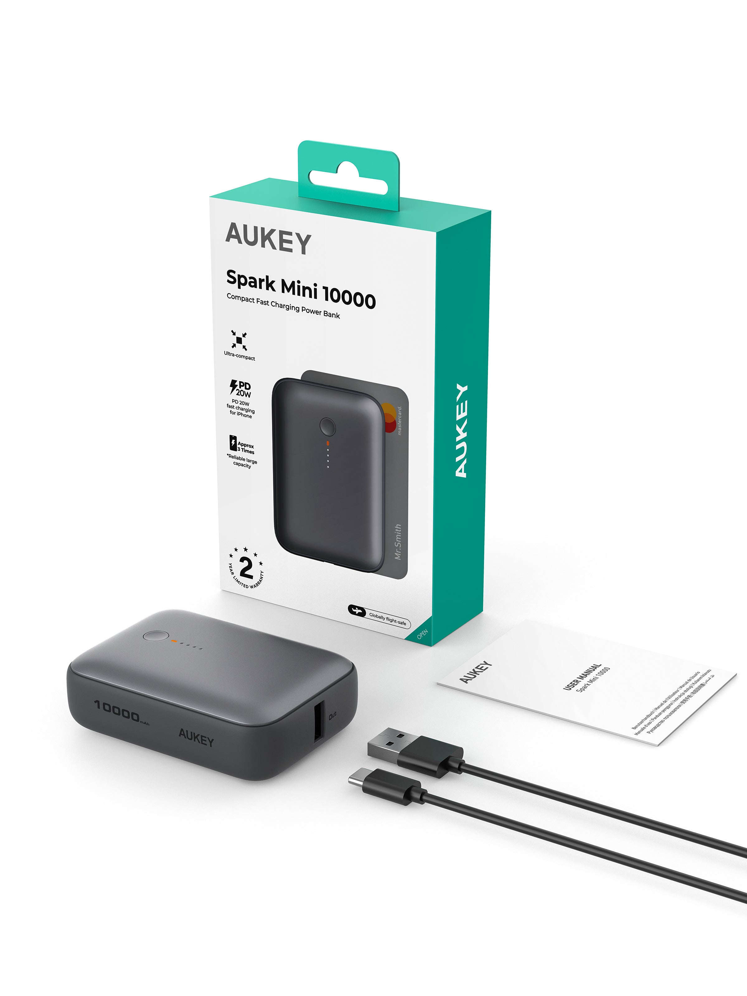 AUKEY  PB-Y55 Spark Mini 10000 Compact Fast Charging Power Bank
